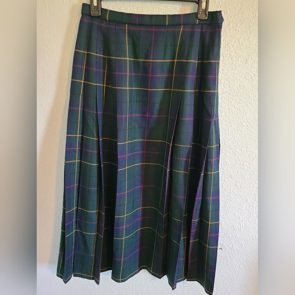 Pendleton Green and Purple Maxi Pencil Skirt
